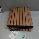 AUTORIFIC 12 Pack PVC Wood Grain Acoustic Panels, 11.8 x 15.7 x 0.35 Inch Sound Absorbing Wall Panels, 100% Polyester Fiber Self-Adhesive Soundproofing Panels for Home, Office, Studio, Theater,Cherry