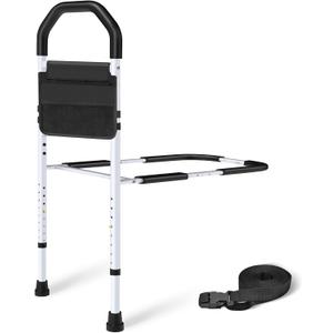 Bed Rails for Elderly Adults Safety - ASTM Approved Bed Side Rail for Seniors with Support Leg,Two-side Storage Bag, Non-Slip Bed Assist Cane Guard,Adjustable Bedrails for King,Queen,Full,Twins