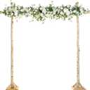 Ling's Moment Artificial Wedding Arch Flowers Swags Arrangement Set (Pack of 3) Floral for Ceremony Reception Rose Backdrop White Sage Green Evergreen Garland Arbor Decorations Outdoors Party Decor