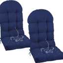 Outdoor Rocking Chair Cushions for Outdoor Furniture Set of 2 Thick Tufted Adirondack Chair Cushion with Ties Indoor Navy Blue Lawn Chair Cushion for Home Decoration,47"*19.68"*3.9"