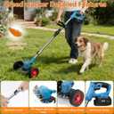 Electric Weed Wacker,Cordless Weed Eater 20000R,Battery Powered, 4-in-1 Brush Cutter with Wheel,Lawn Mower for Grass, 6 inch String Trimmer for Shrubs, Weeds,Weed Trimmer for Garden Yard