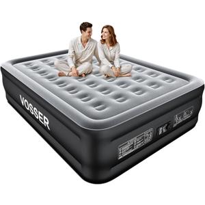 Air Mattress Queen with Built in Pump,Blow Up Mattress in 3 Mins,18'' Raised Self Inflatable Mattress,Portable Airbed for Home,Floor&Camping,Queen Size Air Matress for Adults,660LB Max,Black