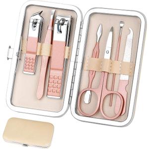 Manicure Set Women Nail Clippers Set Nail kit Manicure Pedicure Kits Professional Grooming Kit Nail Care Gift for Women Nail Sets Ultra Sharp Suitable for Home Travel Foot Hand Care Tools (8 Piece Set)