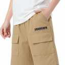 Boys Cotton Cargo Shorts Khaki Pull-On School Outdoor Shorts with Pockets 11-12 Years