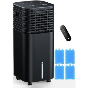 CENSTECH 4-IN-1 Portable Air Conditioners, Evaporative Air Cooler w/ 4 Modes & 3 Speeds, 15H Timer for Smart Auto-off, 2-Gal Tank for 20H Cooling, 17FT Remote, No Hose Needed, 120°Oscillating Swamp Cooler