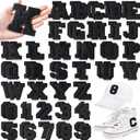 Lyrow 72 Pieces Chenille Letters Patches Iron on 3. 2 H x 2. 2 W Letters and Numbers a to Z Alphabet, Numbers 0 to 9 Embroidery Applique Patch for Clothing Backpacks Hats DIY Supplies(Black)