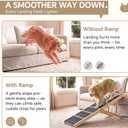 Luciphia Wooden Dog Ramp for High Bed 65.7" Extra Long Solid Wood Pet Ramp with Non-Slip Mat & Safety Side Rails 5-Level Height Adjustable up to 220lbs Perfect for Small Large Injured Senior Dogs