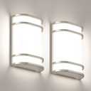 Led Wall Lights Indoor- 2 Pack Modern Wall Sconce Lighting 3000K/4500K/6000K Adjustable Led Wall Lamps for Hallway, Staircase, Corridor, Bedroom, Living Room, Kitchen