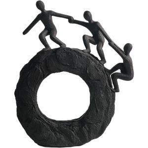 Abstract Sculptures - Living Room and Office Dynamic Climbing Wall Character Decoration, Black Statue 7x8x1.5 inches Elegant Black Home Decoration Gift Creativity