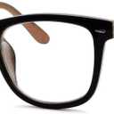 Eyekepper Readers Square Large Lenses Spring-Hinges Reading Glasses Women (Black-brown)