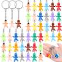 Deekin 48pcs Mini Plastic Babies Keychain Bulk for My Water Broke Baby Shower Charms Pendant Accessories Party Favors 10 Colors