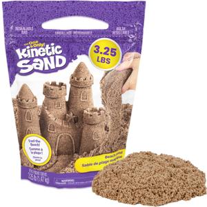 Kinetic Sand, 3.25lbs Beach Play Sand, Moldable Sensory Toys for Kids, Resealable Bag , for Ages 3 and up
