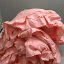 Pink Ruffled Comforter Set Twin Size, 3 Pieces (1 Ruffled Comforter and 2 Pillowcases) Farmhouse Shabby Chic Style with 2 Layers Ruffle, Solid Color Lightweight Soft Fluffy Bedding Sets for Girls