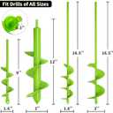 TCBWFY 4 Pack Garden Auger Spiral Drill Bits  Heavy Duty Steel,Corrosion Resistant  Perfect for Post Holes,Earth & Lawn Augering,Planting Bulbs & Trees (1.6"x9",1.6"x16.5",3"x16.5",3"x12")