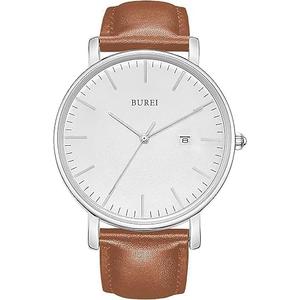 BUREI Men Watches Fashion Minimalist Analog Calendar Quartz Waterproof Watches for Men Women Student.
