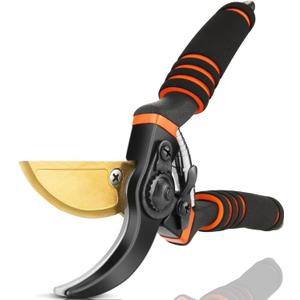 Pruning Shears, Garden Shears - Hewog 8.5" Professional Premium SK5 Steel with Titanium Bypass Pruning Shears for Gardening, Sharp Handheld Heavy Duty Garden Hedge Clippers/Scissors Pruners Tools