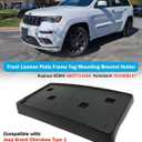 Front License Plate Frame for Jeep Grand Cherokee Type 1 2017 2018 2019 2020 2021 for Jeep Grand Cherokee WK 2022 Front Bumper License Plate Holder Mounting Bracket Cover Replace# 68277142AA CH1068147