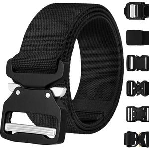 TECEUM Belt  Black B7 L  Heavy-Duty, Work, Hiking, Rigger, EDC Mens Belts  Quick-Release  Nylon Web