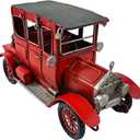 10'' Iron Classic Red Cars Model - Collectible Vehicle Decoration, Metal Christmas Decor, Unique Blend of Vintage and Rustic for Table Top (C)
