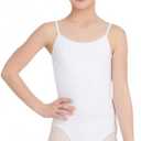 Capezio Big Girls' Classics Camisole Leotard with Adjustable Straps (Intermediate (6-6X), White)