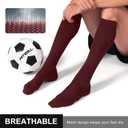 FITRELL 2/3 Pack Soccer Socks Baseball Softball For Youth Kids Boys Girls, Over-The-Calf Football Socks for Adult Men Women (Maroon, Medium)
