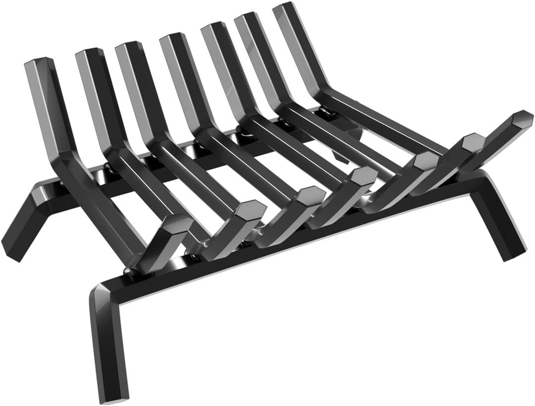 AMAGABELI GARDEN & HOME Fireplace Log Grate 30 inch Wrought Iron Fire Place Grates Heavy Duty Solid Steel Indoor Chimney Hearth 3/4" Bar Outdoor Firepit Wood Stove Firewood Burning Rack Holder