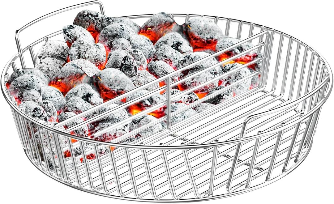 onlyfire Stainless Steel Charcoal Ash Basket Charcoal Briquet Holder BBQ Accessories for Weber 22" Kettle Grills