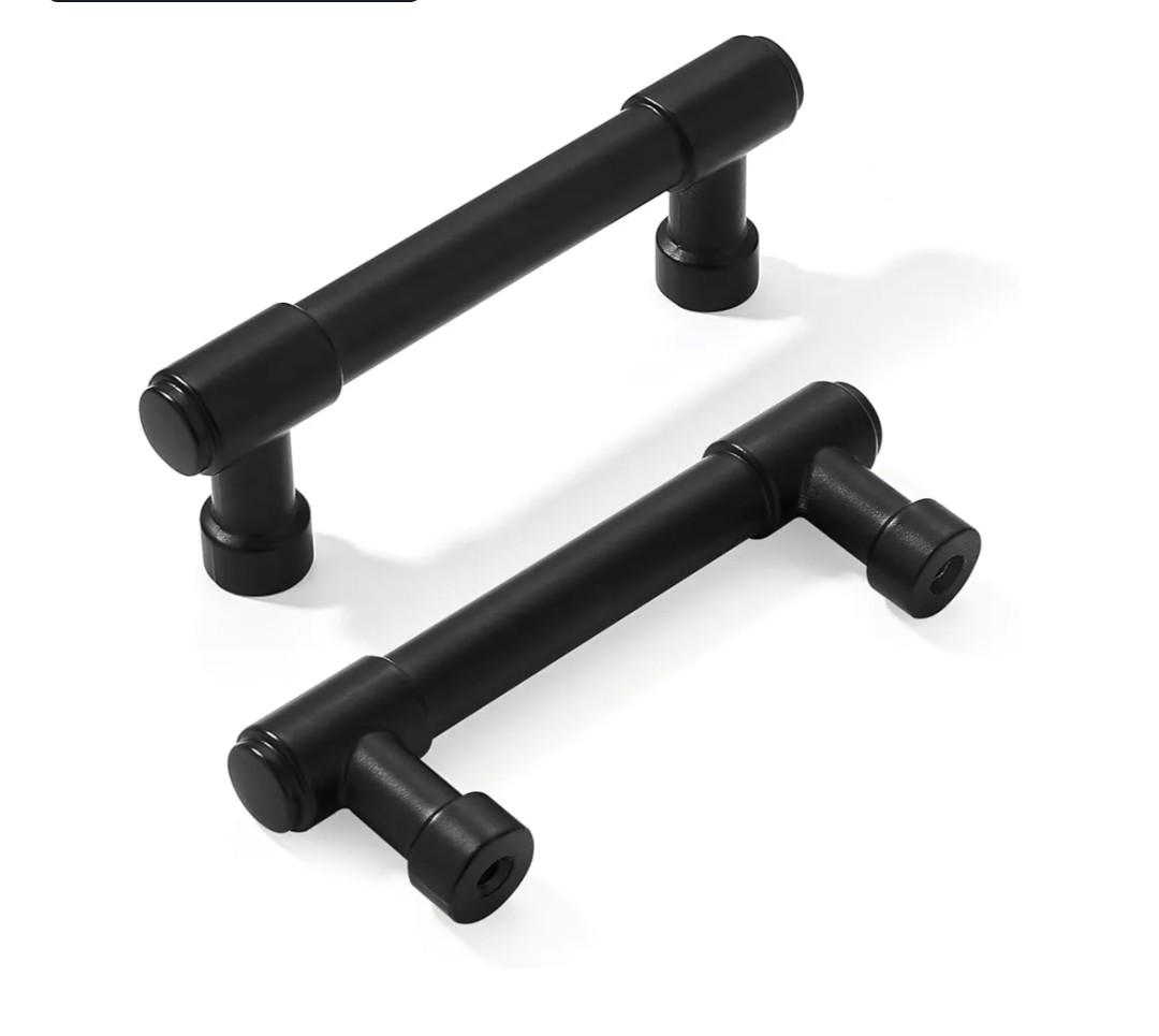 khtumeware 10 Pack 3-1/4 Inch(82mm) Matte Black Cabinet Pulls Kitchen Cabinet Hardware for Cupboard Drawer Pulls Dresser Handle