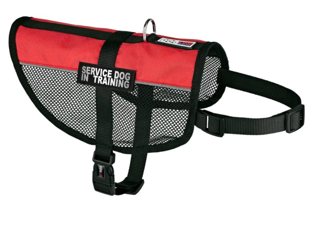 Dogline MaxAire Vest Service Dog in Training Removable Patch Adjustable Harness Reflective for Puppies. XS