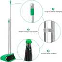 TreeLen Broom and Dustpan Set - Simplify Cleaning Your Home Ktichen Office with Ease (Green)