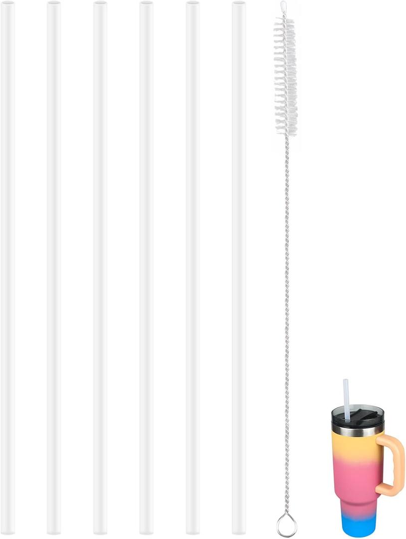 Replacement Straws Compatible With Ozark Trail 40oz Insulated Stainless Steel Tumbler, with 1 Brush (Pack of 6)