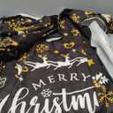 Capoda Christmas Tree Skirt 48 Inch Short Plush Xmas Tree Mat Merry Christmas Tree Collar for Winter Holiday Home Room Christmas Tree Decorations Supplies (Black Gold)