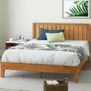 Zinus Alexis Deluxe Wood Platform Bed Frame with Headboard, Wood Slat Support, No Box Spring Needed, Easy Assembly, Rustic Pine, Queen