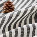 Vangao Linen Stripe Black Curtains Tickingstripe Light Filtering Window Curtains Pinstripe Printed on Beige Drapes 96 Inches Long for Living Room Bedroom Dorm 2 Panels, 50"W x 96"L
