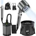 Deeteck Portable Shower for Camping - 6000mAh Rechargeable Camping Shower, IPX7 Waterproof Shower Pump, Electric Filter Sprayer Head for Outdoor, Pet Bath, RV, Hiking, Travel,Beach