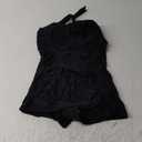 Women's Retro Halter Bathing Suits Vintage One Piece Swimsuit for Women Tummy Control Plus Boy-Leg Ruched Push up Swimsuit (10-12)