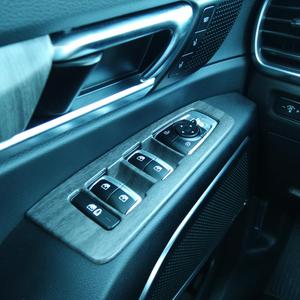 4Pcs Matte Wood Grain Style Car Interior Window Switch Panel Cover Side Door Glass Lock Control Button Cover Compatible with Kia Telluride 2020-2025 Accessories [Rear Window Lift Double Hole]