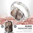 3 x Surace Bling Apple Watch Case with Screen Protector Compatible with Apple Watch Series 11 Series 10 42mm, Crystal Diamond Overall Protective Case Face Cover Bumper 42mm, Clear