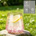 Lueumxc 40 Pack Pink Plastic Wine Glasses, 14Oz Rhombus Disposable Wine Glasses Unbreakable Clear Plastic Cocktail Glasses Recyclable Shatterproof Reusable Wine Cups, 3.5*3.1inches