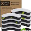 Cat Water Fountain Filters,Arc-Shaped Sponge Activated Carbon Cat Fountain Filter Replacement Filters Compatible WF050 & WF100 Automatic Pet Water Fountain(8 Pack)