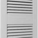 Ekena Millwork Lifetime Vinyl LL1S14X05500PG Standard Cathedral Top Center Mullion, Open Louver Vinyl Shutters, w/Installation Shutter-Lok's & Matching Screws (Per Pair), 14 1/2"W x 55"H, Paintable, 14.5-in. W x 55-in. H