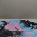 SOFIA'S CHOICE Womens Oversized Tee Shirts Tie Dye Shirt Short Sleeve Casual Summer Tops (Large, Purple Black)