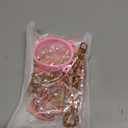 Mengayadi 6Pcs Letter Accessories for Owala Water Bottle 24oz 32oz 40oz, with Cute Initial Charm and Handle Strap, Compatible with Owala Free Sip, Kids Bottle,Stanley Cup Accessories (A, Pink)