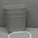 Naisu 15 Liter Rectangular Plastic Trash Can Wastebasket with Press Type Lid,4 Gallon Slim Plastic Trash Bin, Trash Can Waste Bins for Bedroom, Bathroom, Office, Kitche, Powder RoomGrey