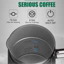 Huogary Milk Frother, Milk Steamer for Milk Foam & Hot Milk(4.5oz/10.5oz), Electric Milk Frother and Warmer for Homemade Coffee, 120V (Black)