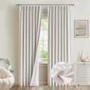 Natural Linen Pinch Pleated Curtains 90 inches Long 2 Panels 100% Blackout Linen Curtains for Living Room Bedroom Back Tab Room Darkening Two Pages Pinch Pleat Drapes with Hooks 40" Wx90 L