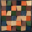 DQQWood 3D Handmade Artistic colored pine wood moasic Decorative painting. Housewarming gift decorative painting.Home Decor, Living Room Wall Painting.12.99" x 12.99"