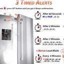 Fridge Door Alarm with 60 Second Delay, 2, 3, and 4 Minute Reminders, Loud Chime or Siren, Refrigerator Door Ajar Alarm, 4 Minute Reminders Small Size. (Grey)