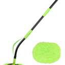 Curved Car Wash Brush Mop 47" with Long Handle Sturdy Metal Pole 3 Grip Points Washing Wand Auto Cleaning Tool Kit Scratch-Free Chenille Microfiber Soft Duster for Cars RV SUV Truck Caravan Van Window