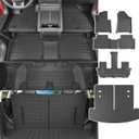 powoq Fuel Floor Mat Compatible with 2024 2025 Santa Fe Cargo Mat Trunk Mat TPE All Weather Trunk Liner Replacement for 2024 2025 Santa Fe Accessories (Compatible with 24 25 Santa Fe) (Trunk Mat with Rear Backrest Mat+Floor Mat)